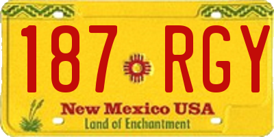 NM license plate 187RGY