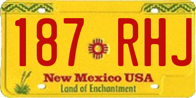NM license plate 187RHJ