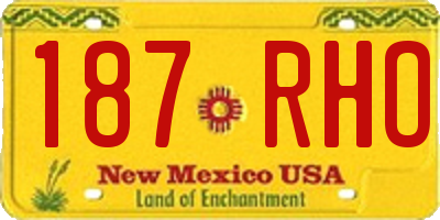 NM license plate 187RHO