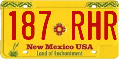 NM license plate 187RHR