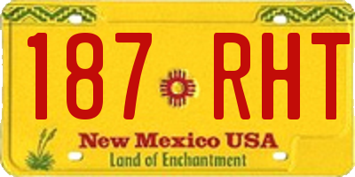 NM license plate 187RHT