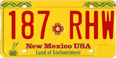 NM license plate 187RHW