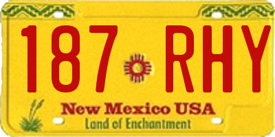 NM license plate 187RHY