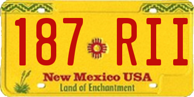 NM license plate 187RII