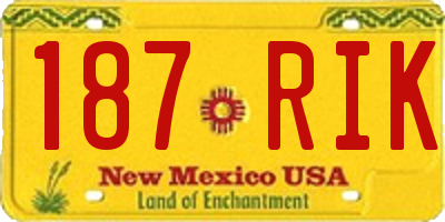 NM license plate 187RIK
