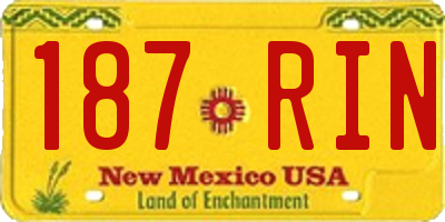 NM license plate 187RIN