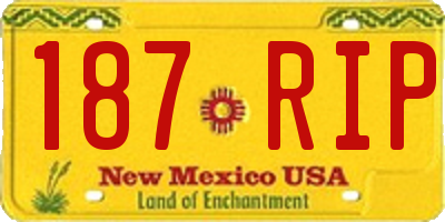 NM license plate 187RIP
