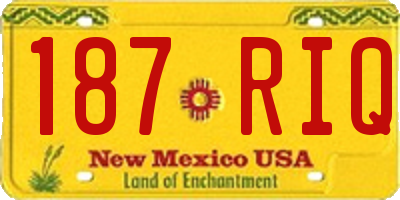 NM license plate 187RIQ