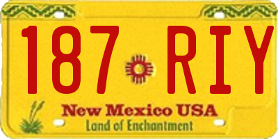 NM license plate 187RIY
