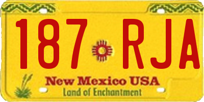 NM license plate 187RJA