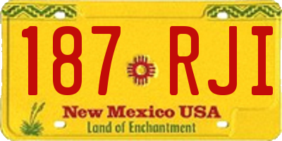 NM license plate 187RJI