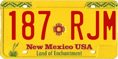 NM license plate 187RJM