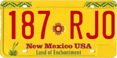 NM license plate 187RJO