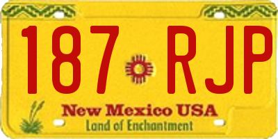 NM license plate 187RJP