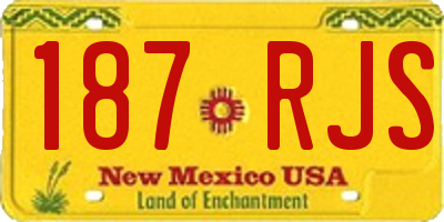 NM license plate 187RJS