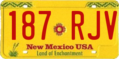 NM license plate 187RJV