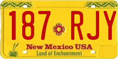 NM license plate 187RJY