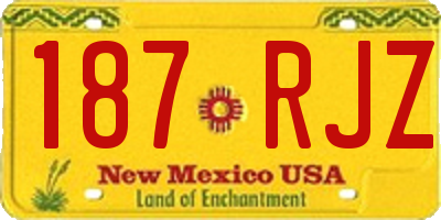 NM license plate 187RJZ