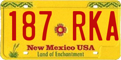 NM license plate 187RKA