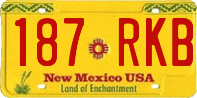 NM license plate 187RKB