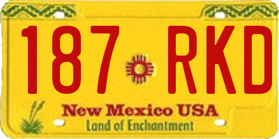 NM license plate 187RKD