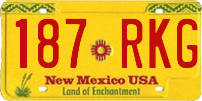 NM license plate 187RKG