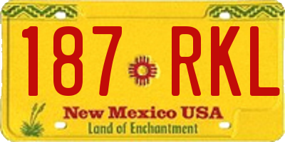 NM license plate 187RKL
