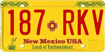 NM license plate 187RKV