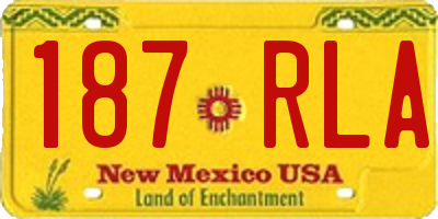 NM license plate 187RLA
