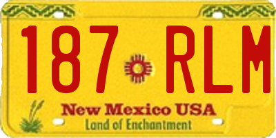 NM license plate 187RLM