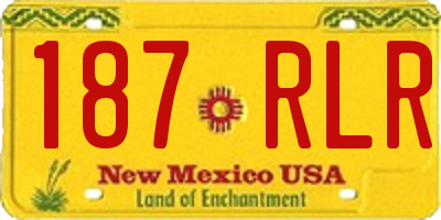 NM license plate 187RLR
