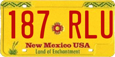 NM license plate 187RLU