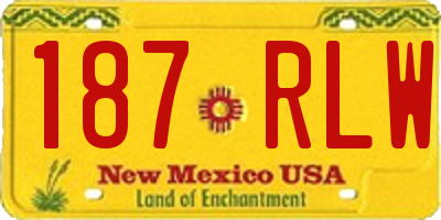 NM license plate 187RLW