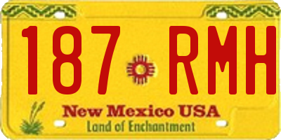 NM license plate 187RMH