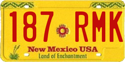 NM license plate 187RMK
