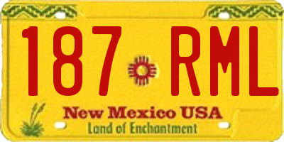 NM license plate 187RML