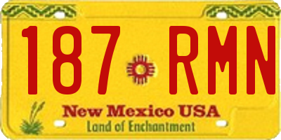 NM license plate 187RMN