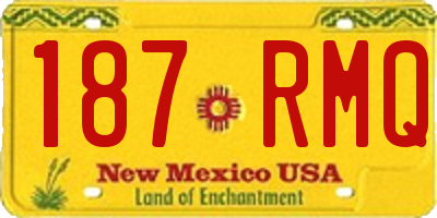 NM license plate 187RMQ