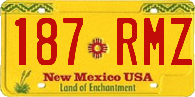 NM license plate 187RMZ