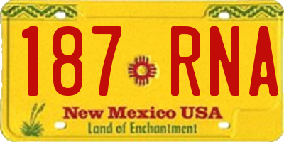 NM license plate 187RNA