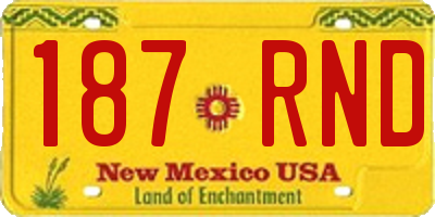 NM license plate 187RND