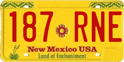 NM license plate 187RNE