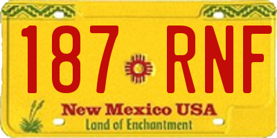 NM license plate 187RNF