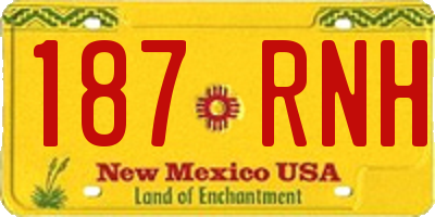 NM license plate 187RNH