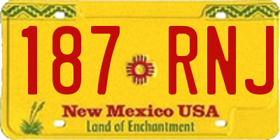 NM license plate 187RNJ
