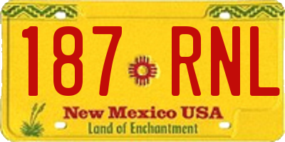 NM license plate 187RNL