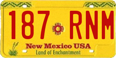 NM license plate 187RNM