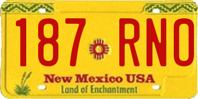 NM license plate 187RNO