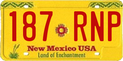 NM license plate 187RNP