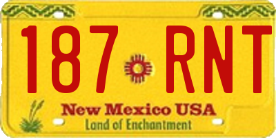 NM license plate 187RNT